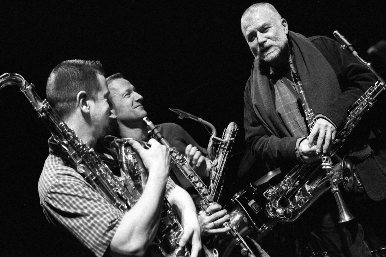 Ken Vandermark, Mats Gustafsson, Peter Grötzmann © Hélène Collon