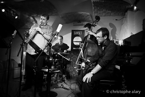 Tony Malaby, Matthieu Donarier, Thomas Grimmonprez et Stéphane Kerecki
