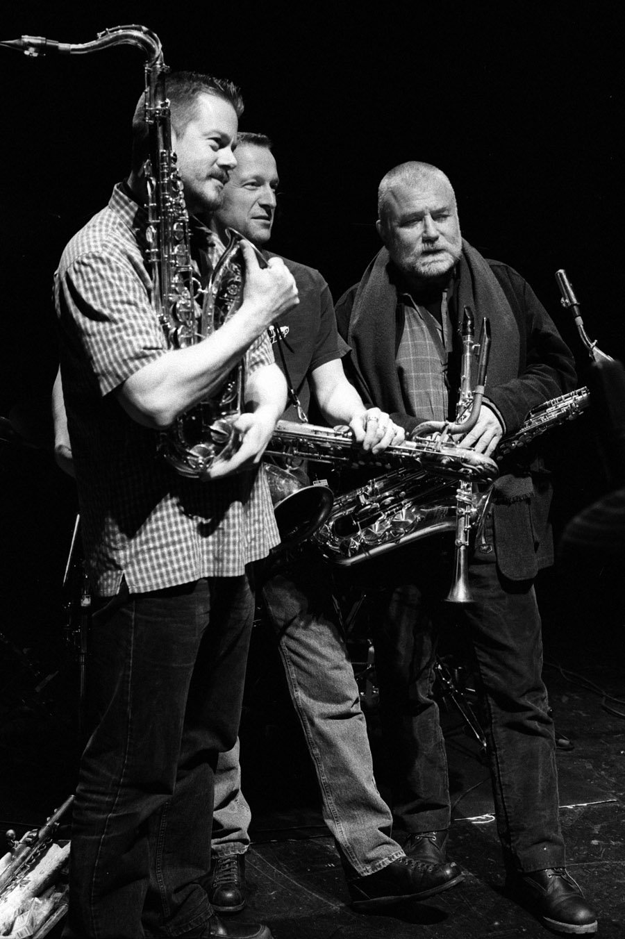 Ken Vandermark, Mats Gustafsson, Peter Grötzmann © Hélène Collon