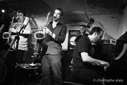 Tony Malaby, Matthieu Donarier, Stéphane Kerecki et Yaron Herman
