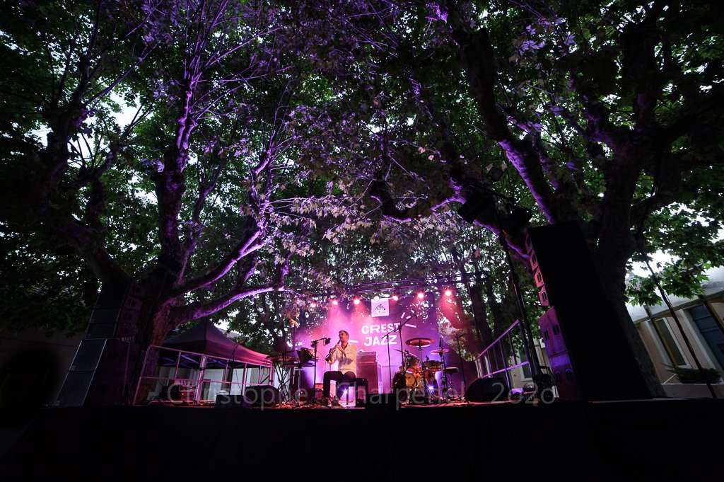 Sylvain Rifflet sous les platanes