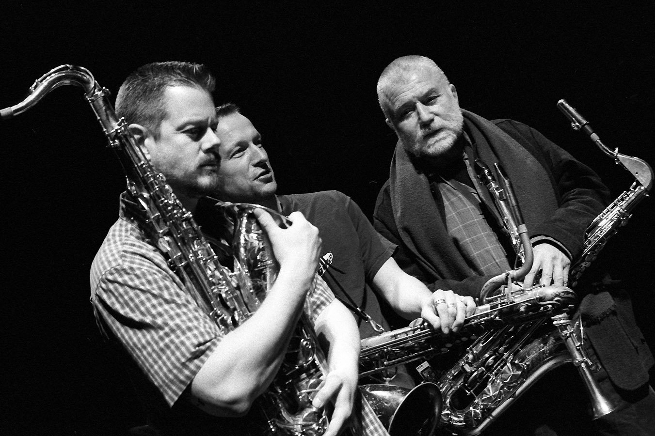 Ken Vandermark, Mats Gustafsson, Peter Grötzmann © Hélène Collon