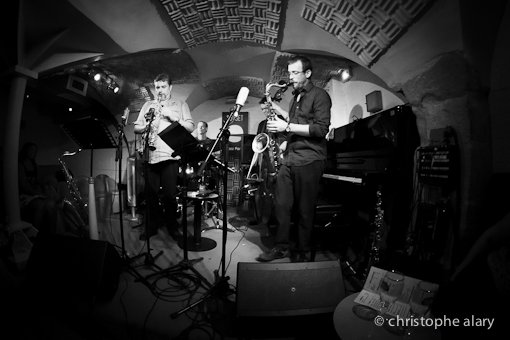 Tony Malaby, Matthieu Donarier, Thomas Grimmonprez et Stéphane Kerecki